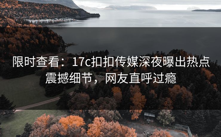 限时查看：17c扣扣传媒深夜曝出热点震撼细节，网友直呼过瘾